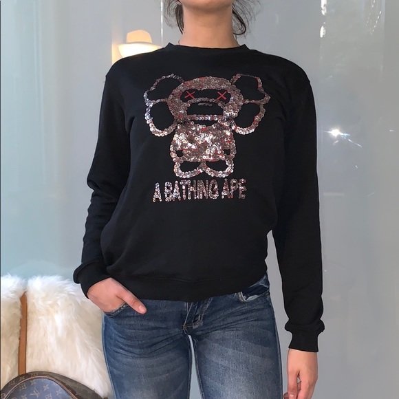 📌 Bathing Ape Sequin Embellished Sweatshirt - Picture 1 of 6